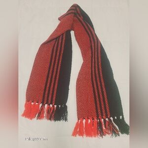 Red and Black Striped Scarf
